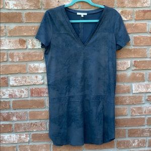 Lavender Brown Faux Suede Dress